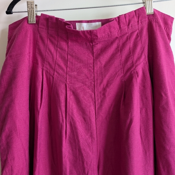By Anthropologie Wide Leg Corset Pants Pink sz 16 NWT - Picture 6 of 12